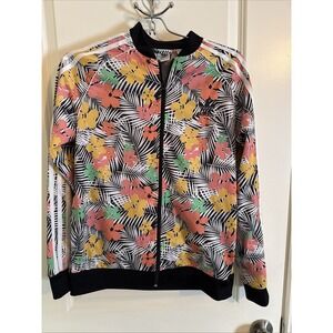 Adidas Girl's SST Track Jacket Multi Color Floral Full Zip Sz Large